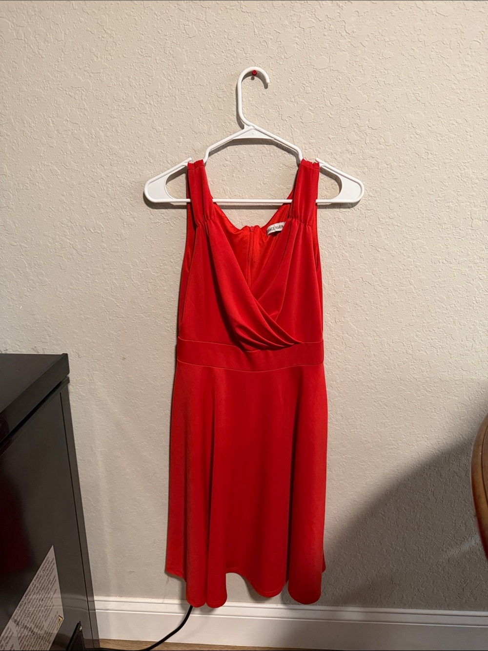 Grace Karin Red Sleeveless Midi Dress with V-Neck